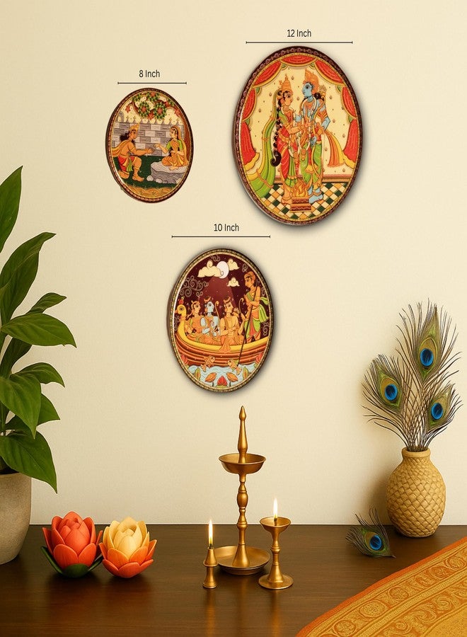 RITUALISTIC Ramayan Wall Plate for home decor | metal wall decor items for living room | diwali gifts for family & family | home decor and house warming gift items | wall art & showpiece| Set of 3 - Image 2